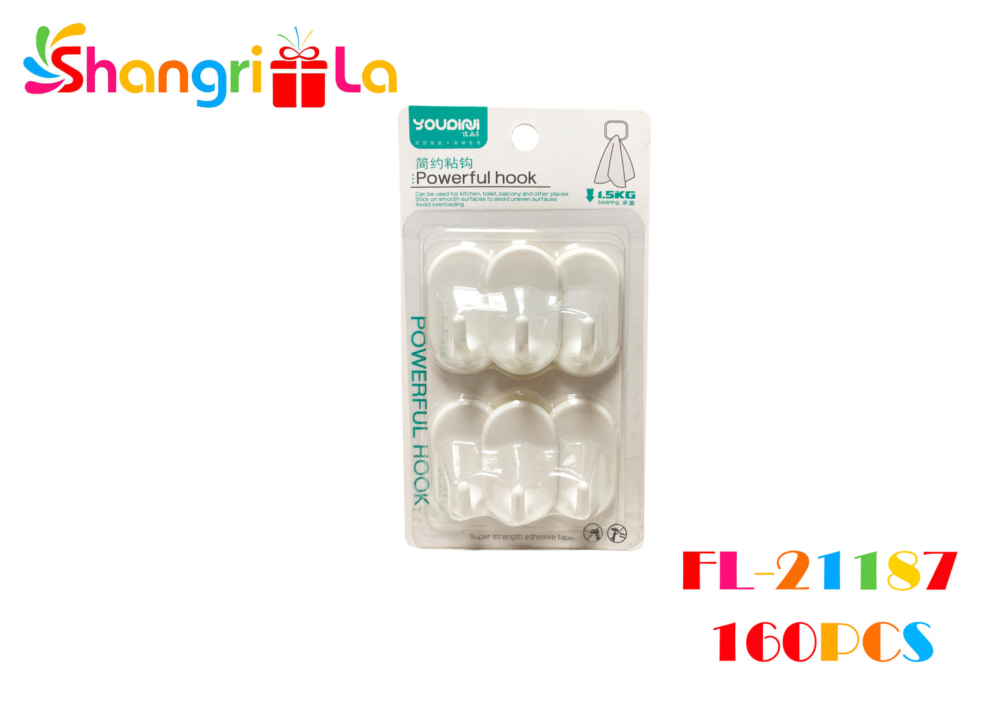 Pack de 6 percheros adhesivos