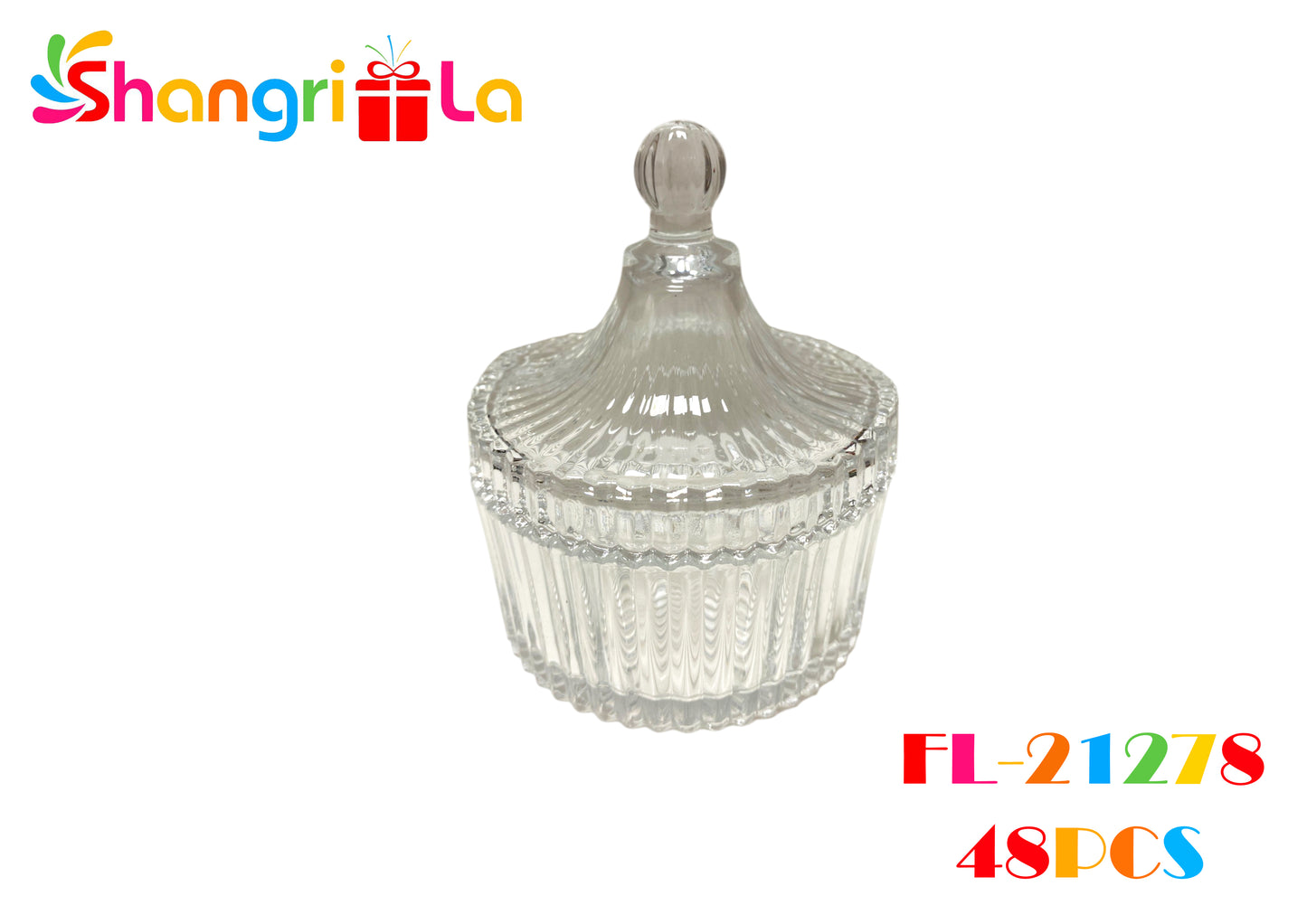 Azucarero de vidrio con tapa 14cm * 32cm de diámetro