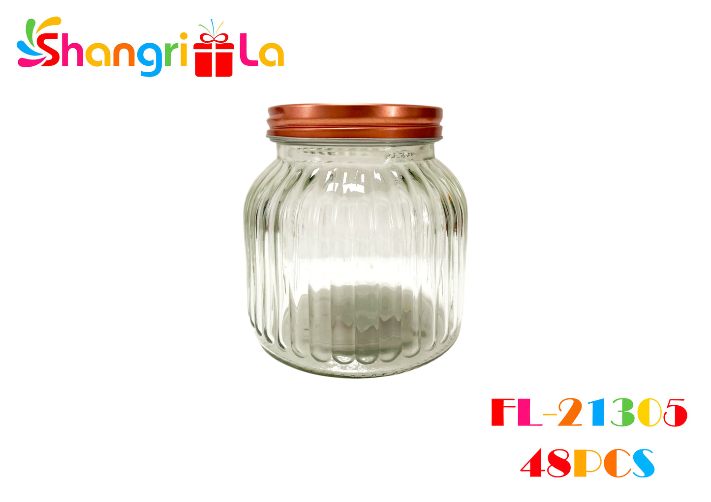 Frasco de vidrio con tapa 11.5*35cm de diametro