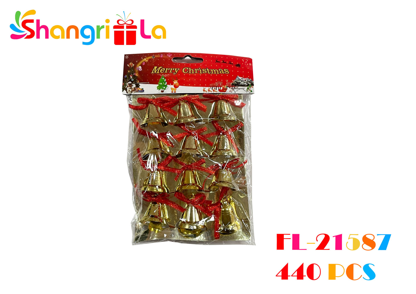 set de adornos de campanas x12