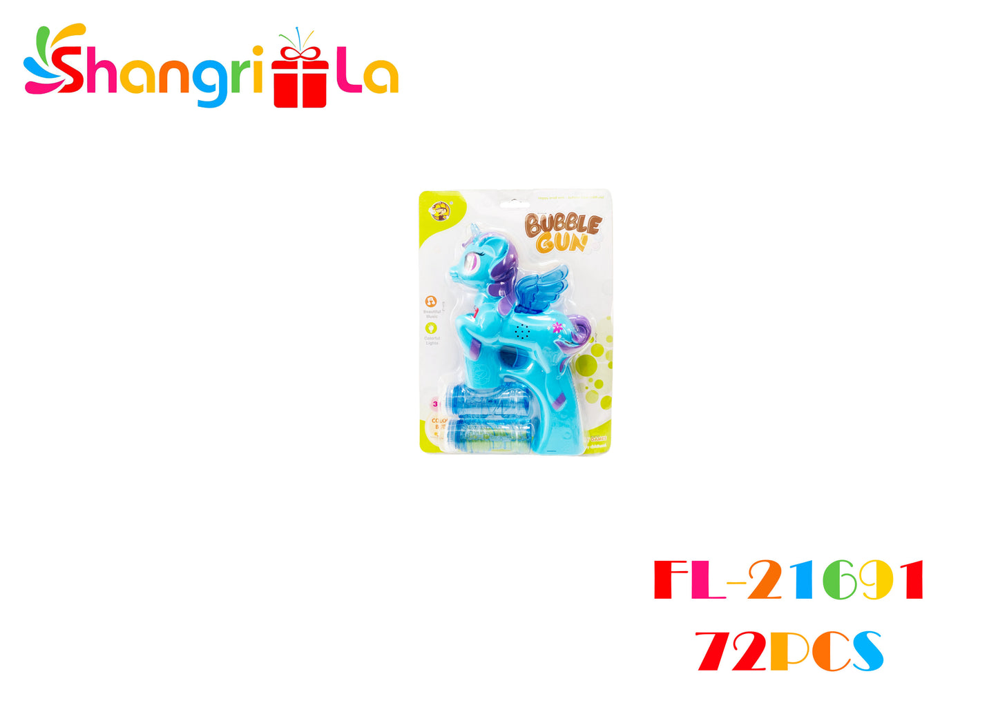 Pistola lanza burbujas de unicornio 23*14cm