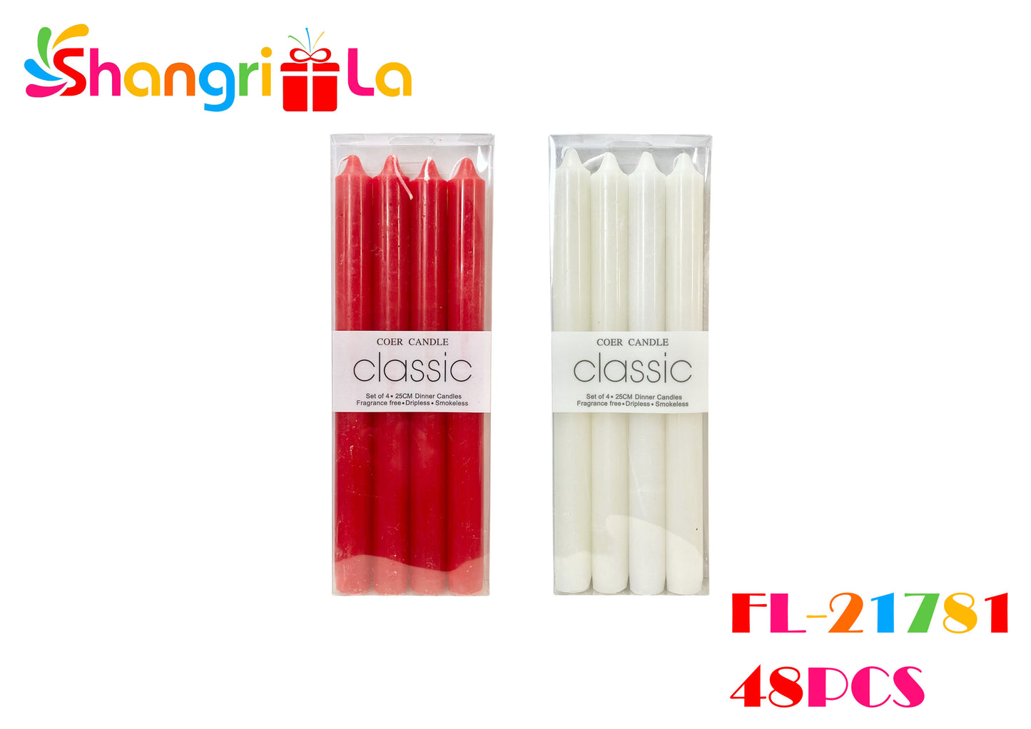 PACK 4 VELAS LARGAS 25CM