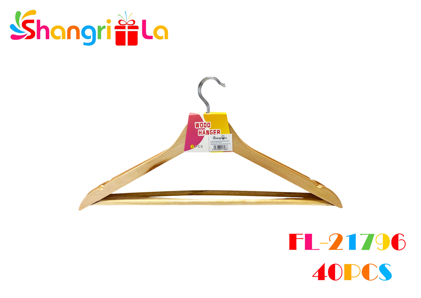 Set de 3 colgadores de ropa 45cm