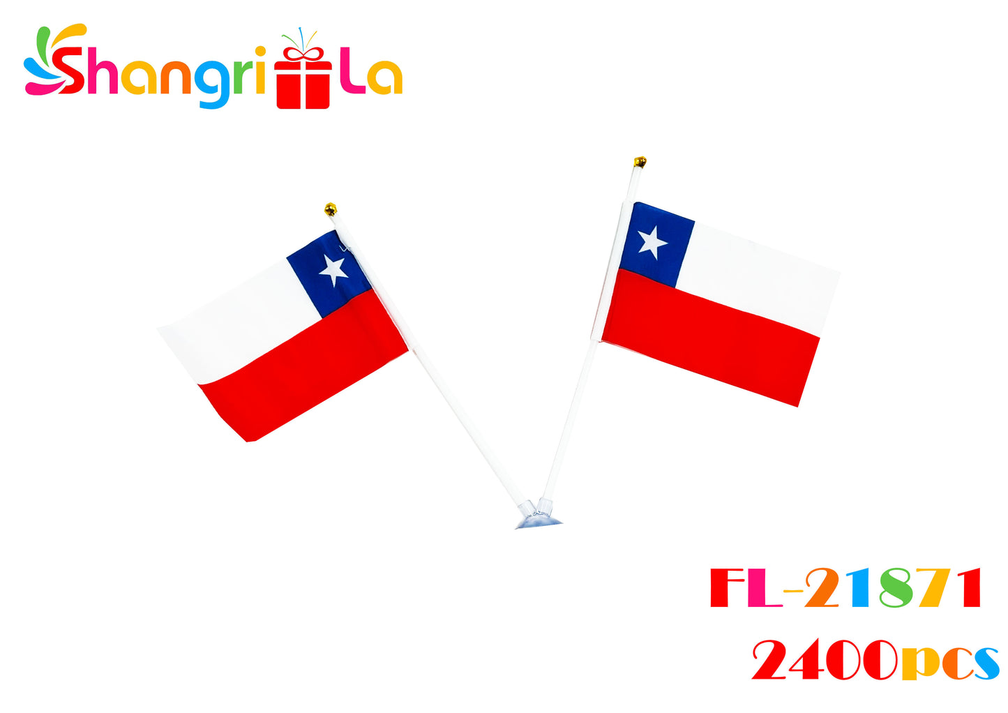 BANDERA DOBLE CON CHUPON 25 CM