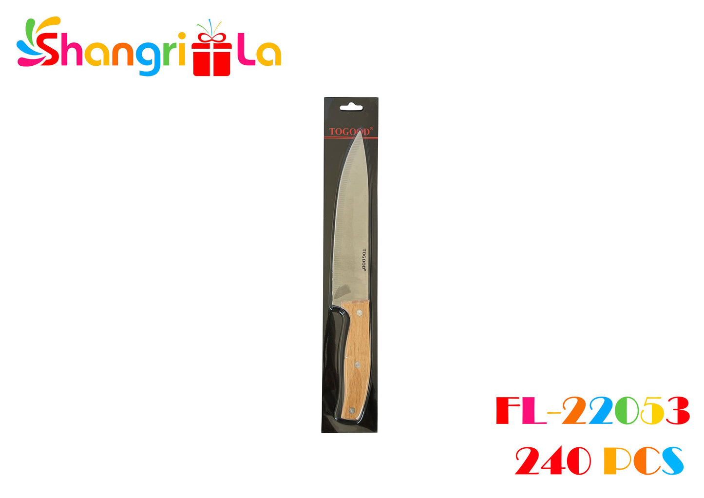 CUCHILLO GRANDE DE COCINA CON MANGO DE MADERA