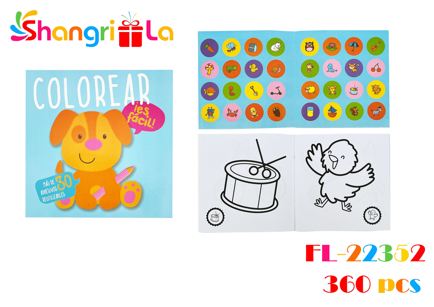LIBRO PARA COLOREAR CON LAMINA DE STICKER