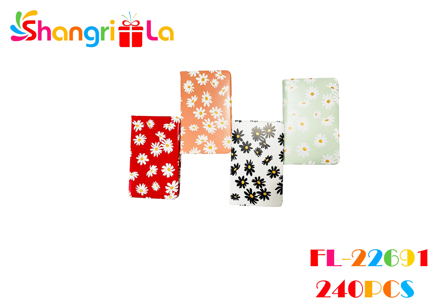 LIBRETA DE BOLSILLO CON DISEÑO DE FLORES