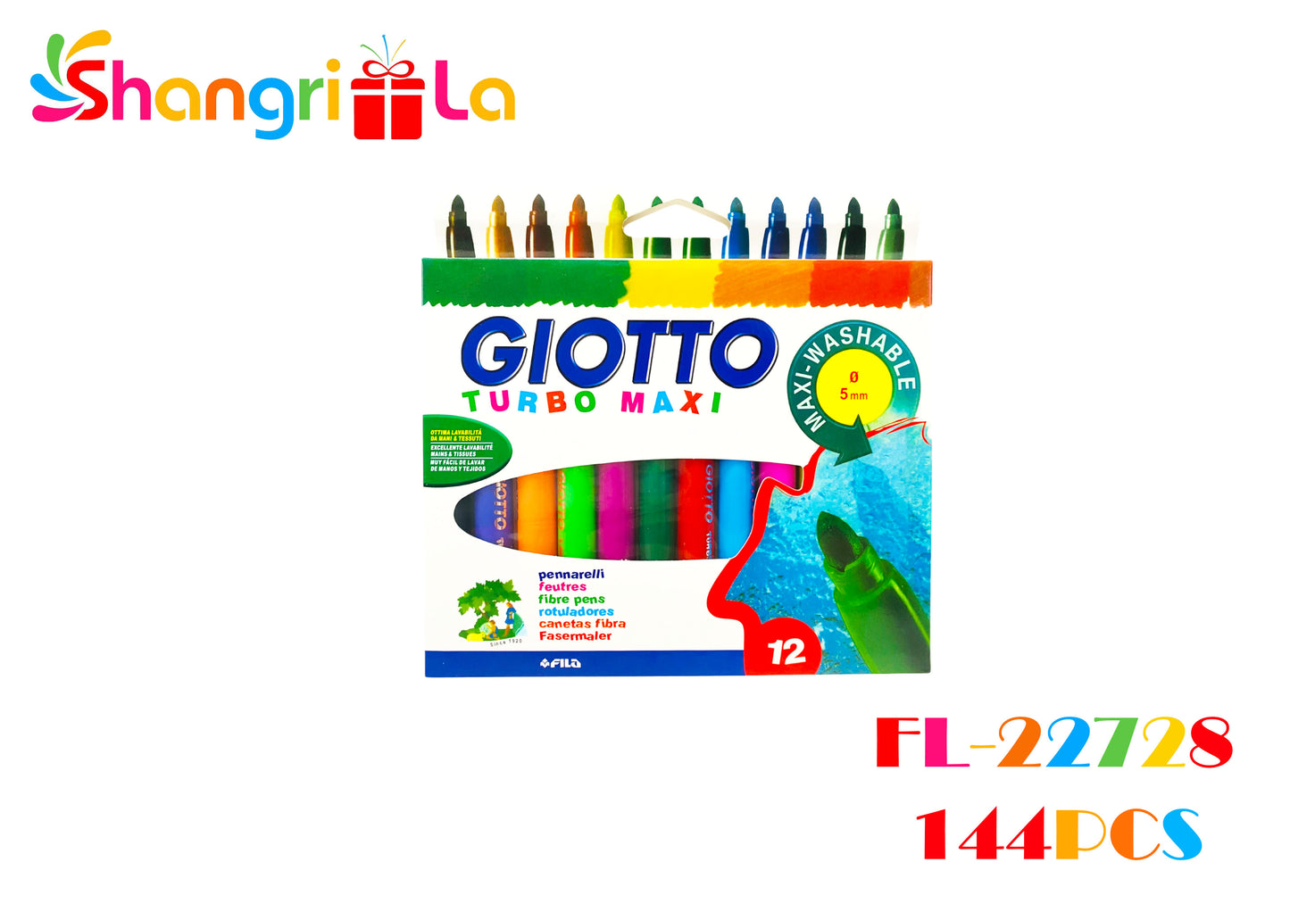 12 Plumones punta gruesa 13cm