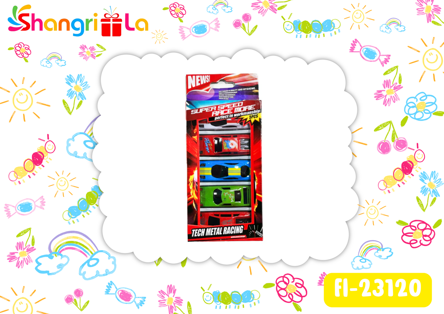 Set de 5 autos de juguetes