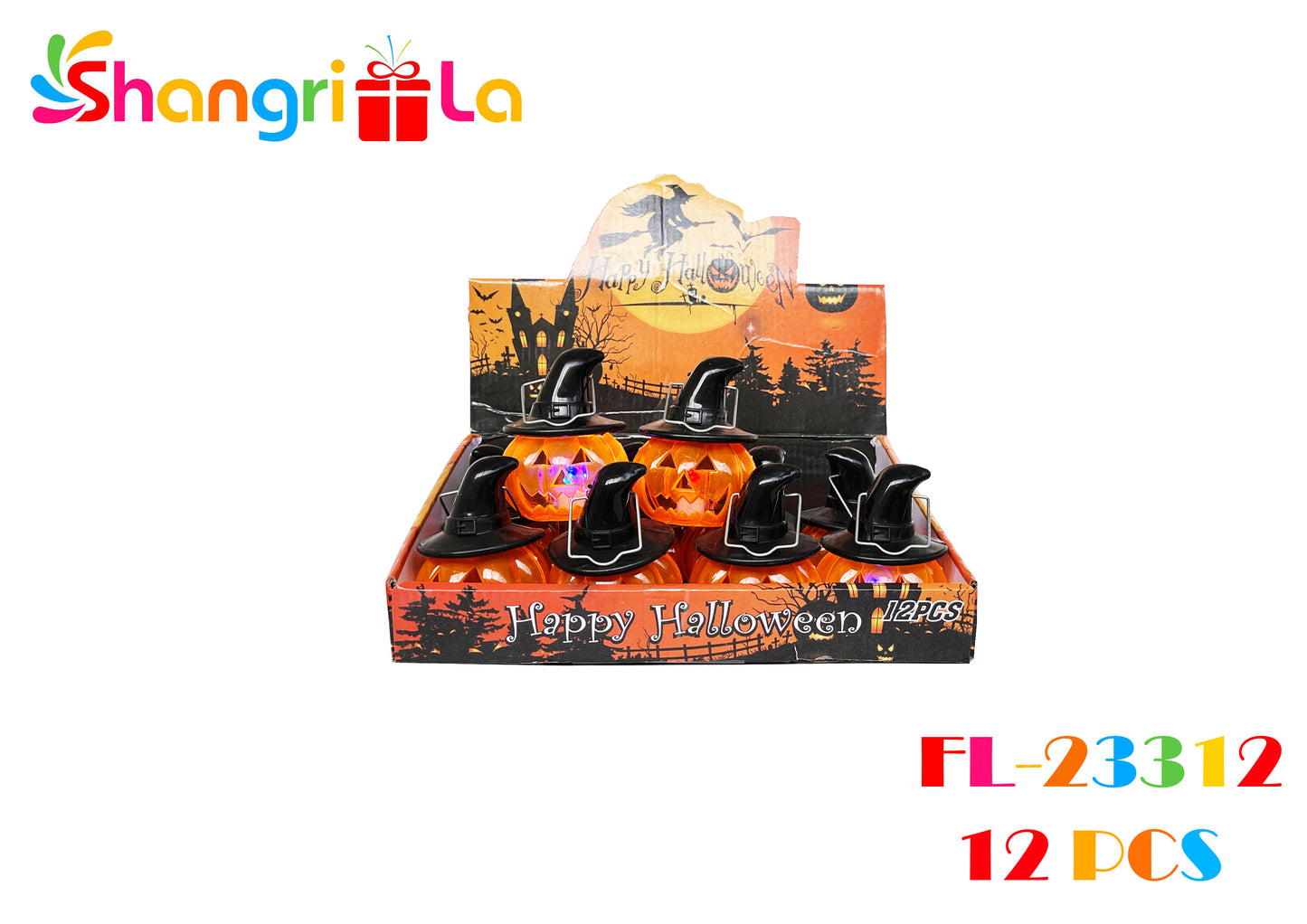 1 UNIDAD DE LAMPARA DE CALABAZA A PILA CON LUCES Y MANILLA METALICA