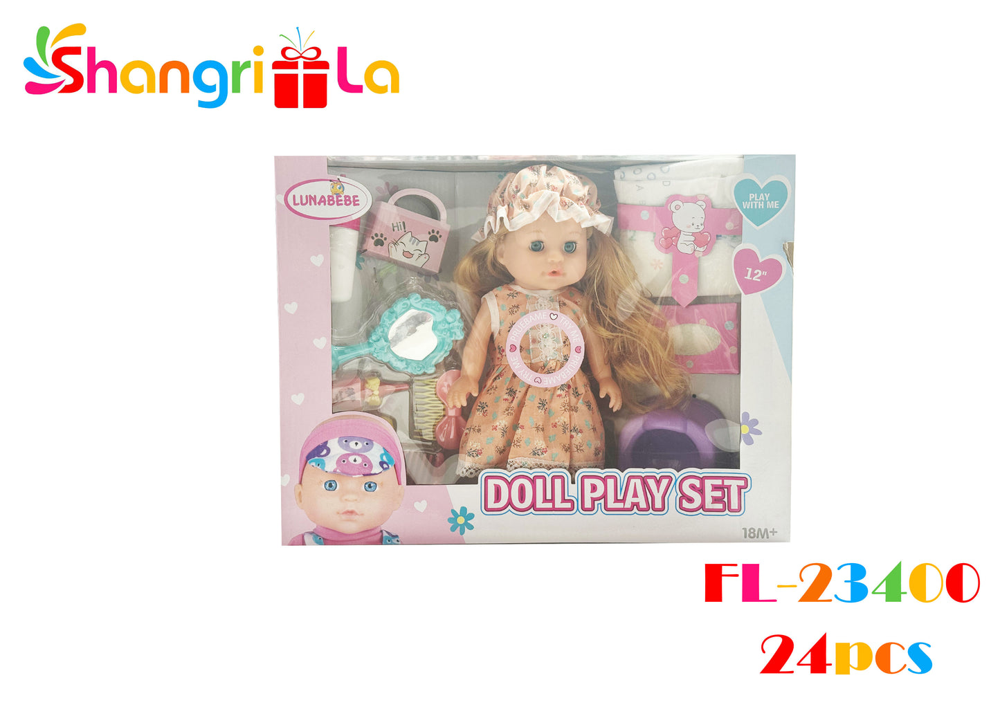 MUÑECA CON SONIDO Y ACCESORIOS