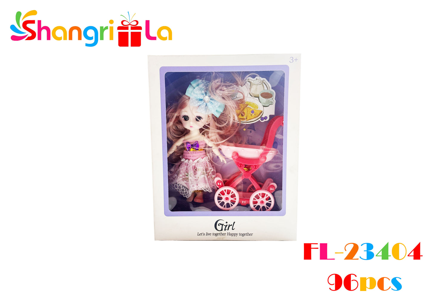 MUÑECA 15 CM CON COCHE