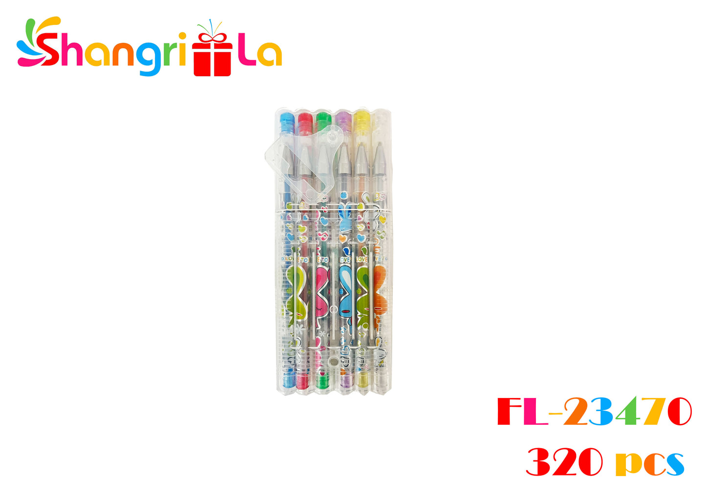 SET 6 LAPICES PASTA GLITTER DE COLORES