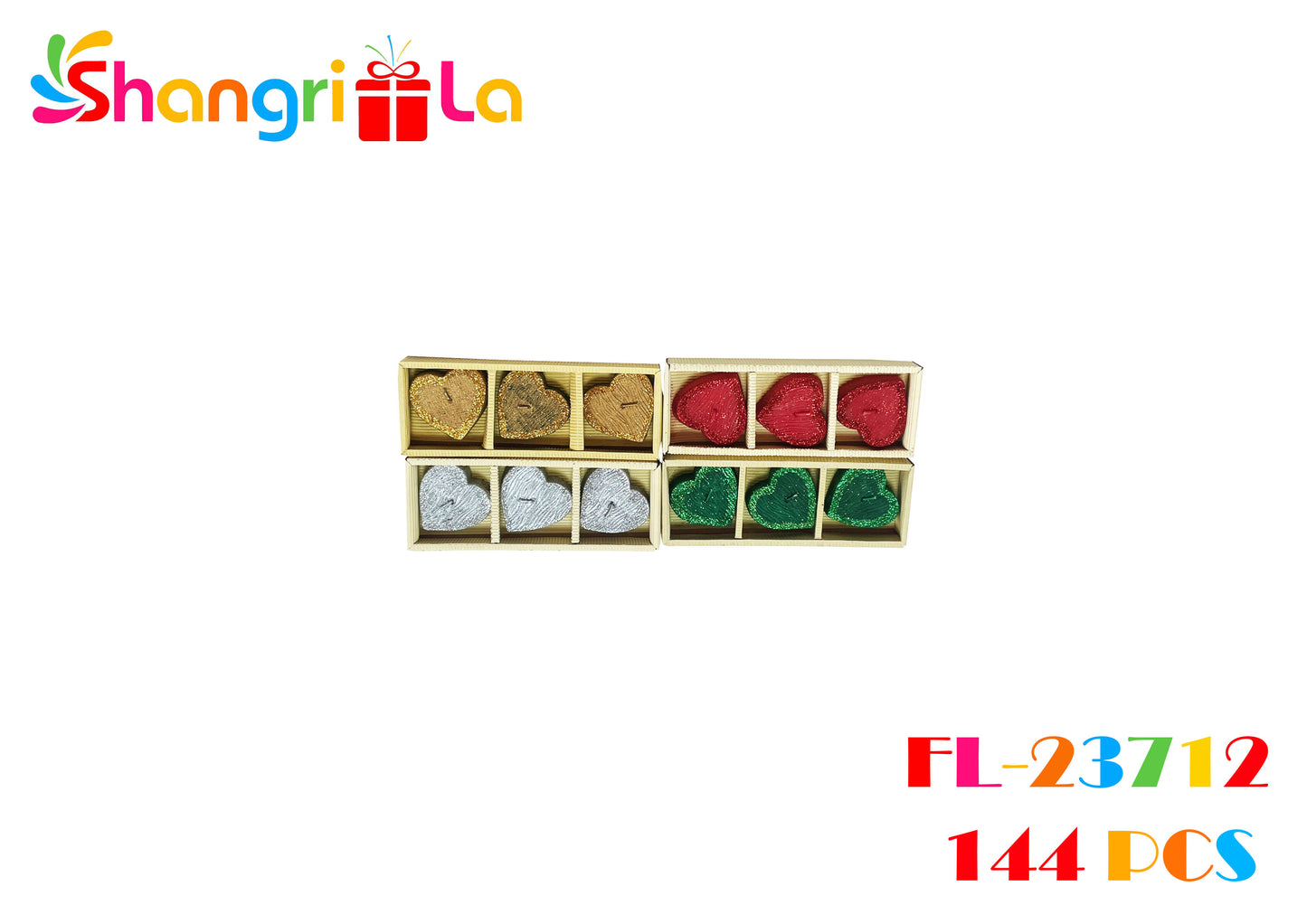 VELAS CON GLITTER EN FORMA DE CORAZON