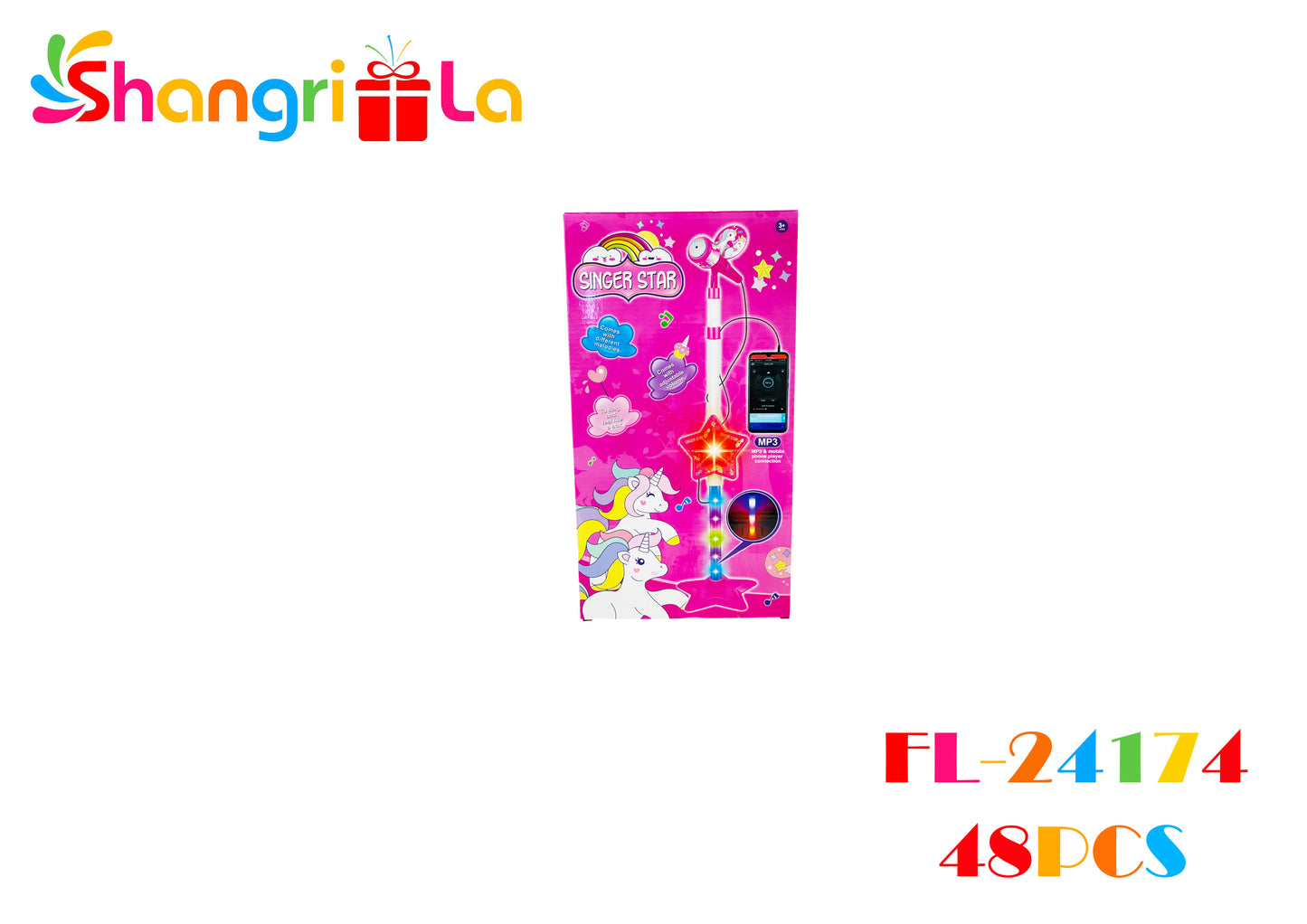 Micrófono con pedestal para niñas con clave para conectar el celular