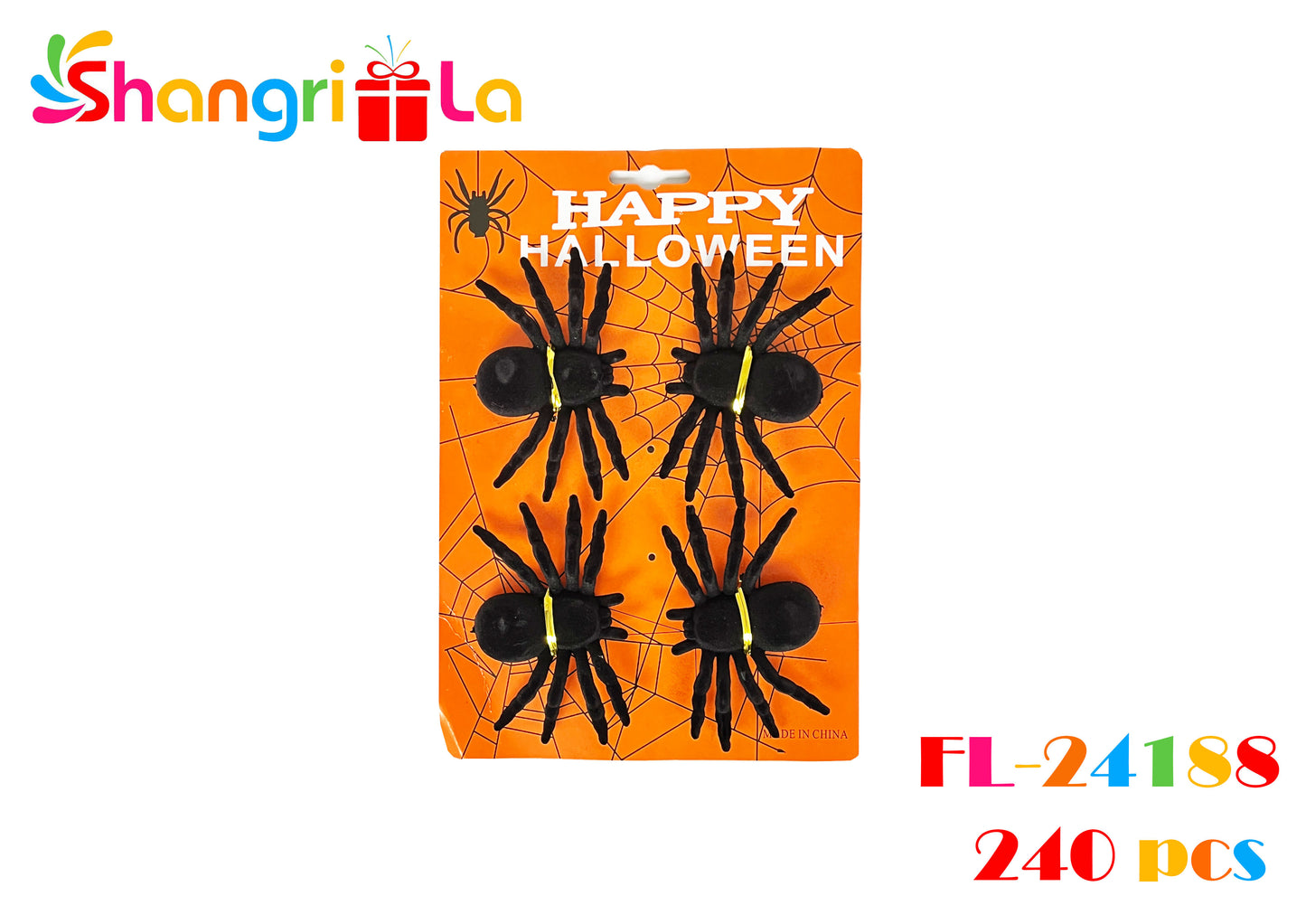 SET 4 ARAÑAS DECORATIVAS 7 X 11 CM