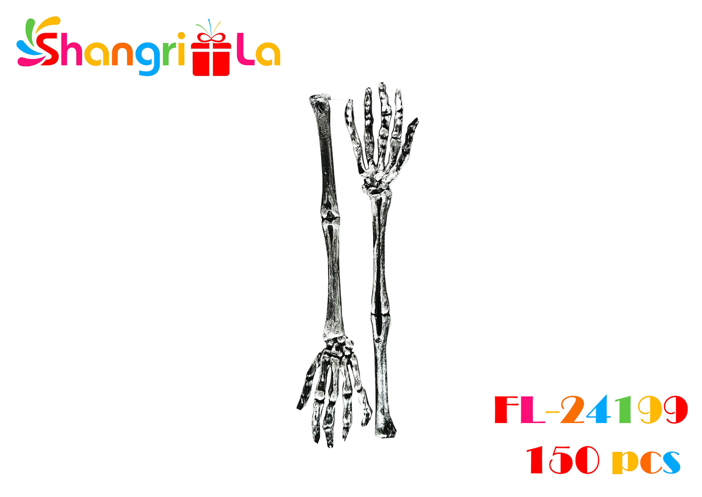 PAR MANOS ESQUELETICAS DE METAL - PLASTICO 31 CM