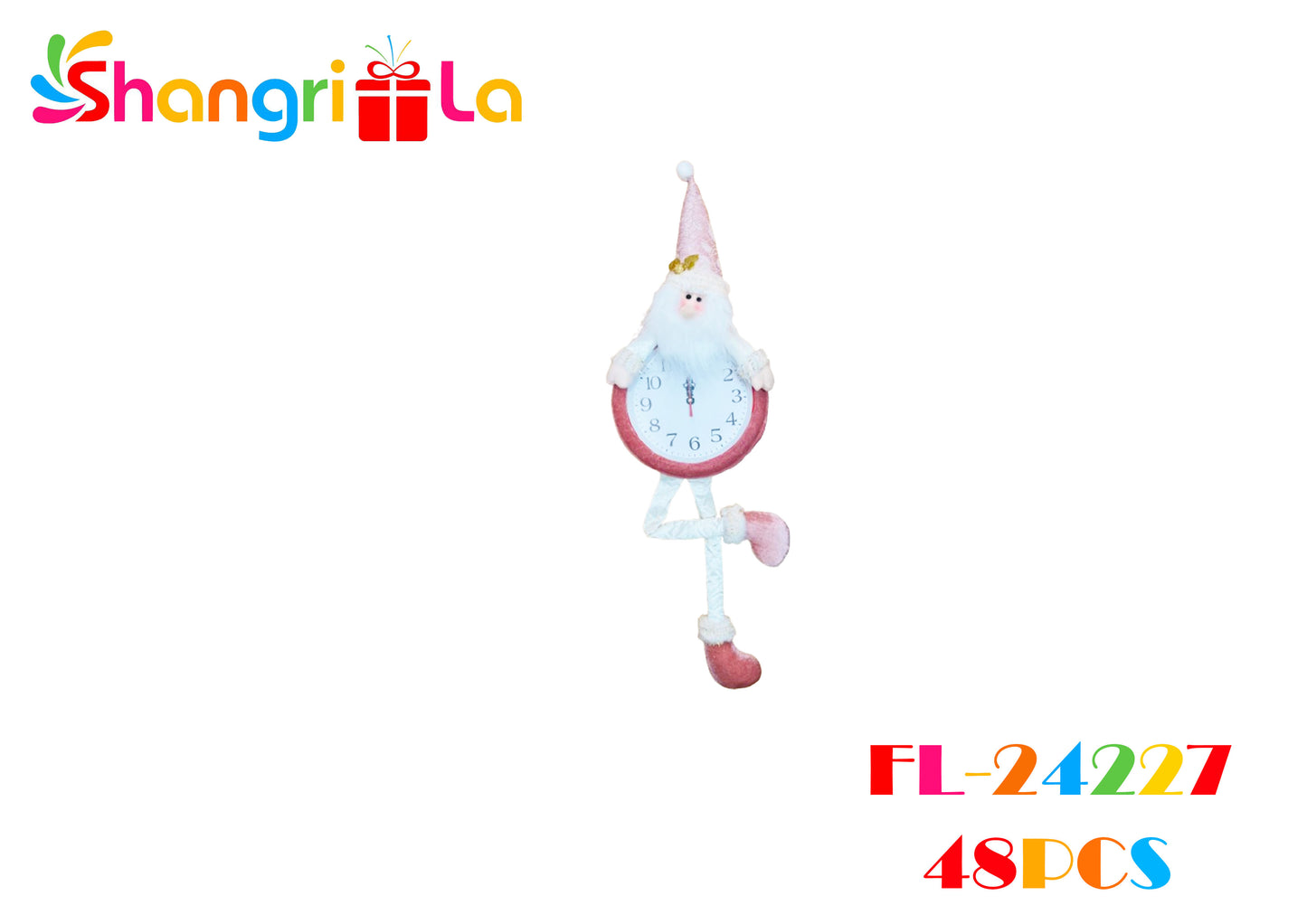 Reloj navideño rosado