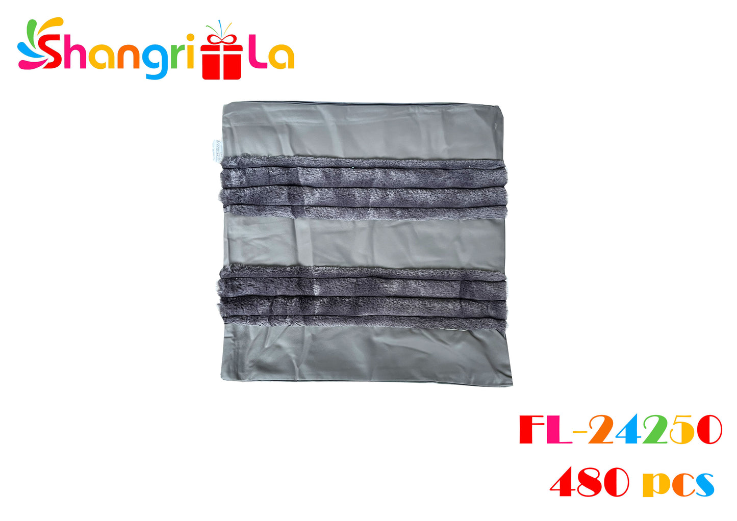 FUNDA DE COJIN CON CIERRE Y EFECTO CUERO CON TERCIOPELO 44 CM