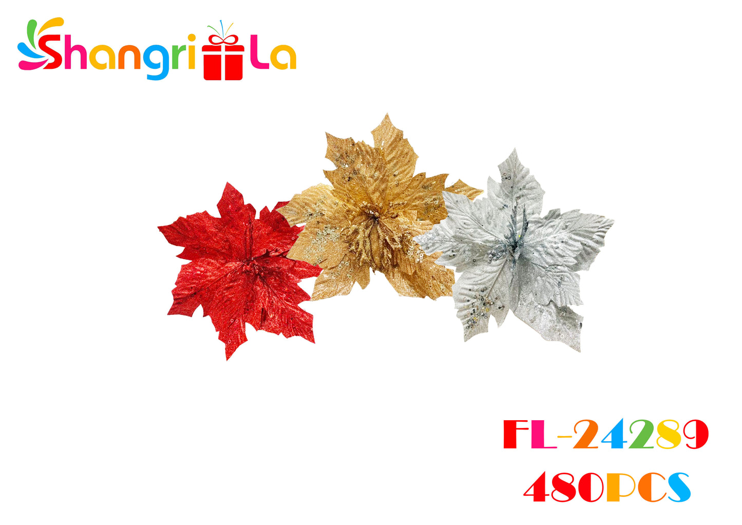 1 Unidad de flores decorativas de navidad 40cm