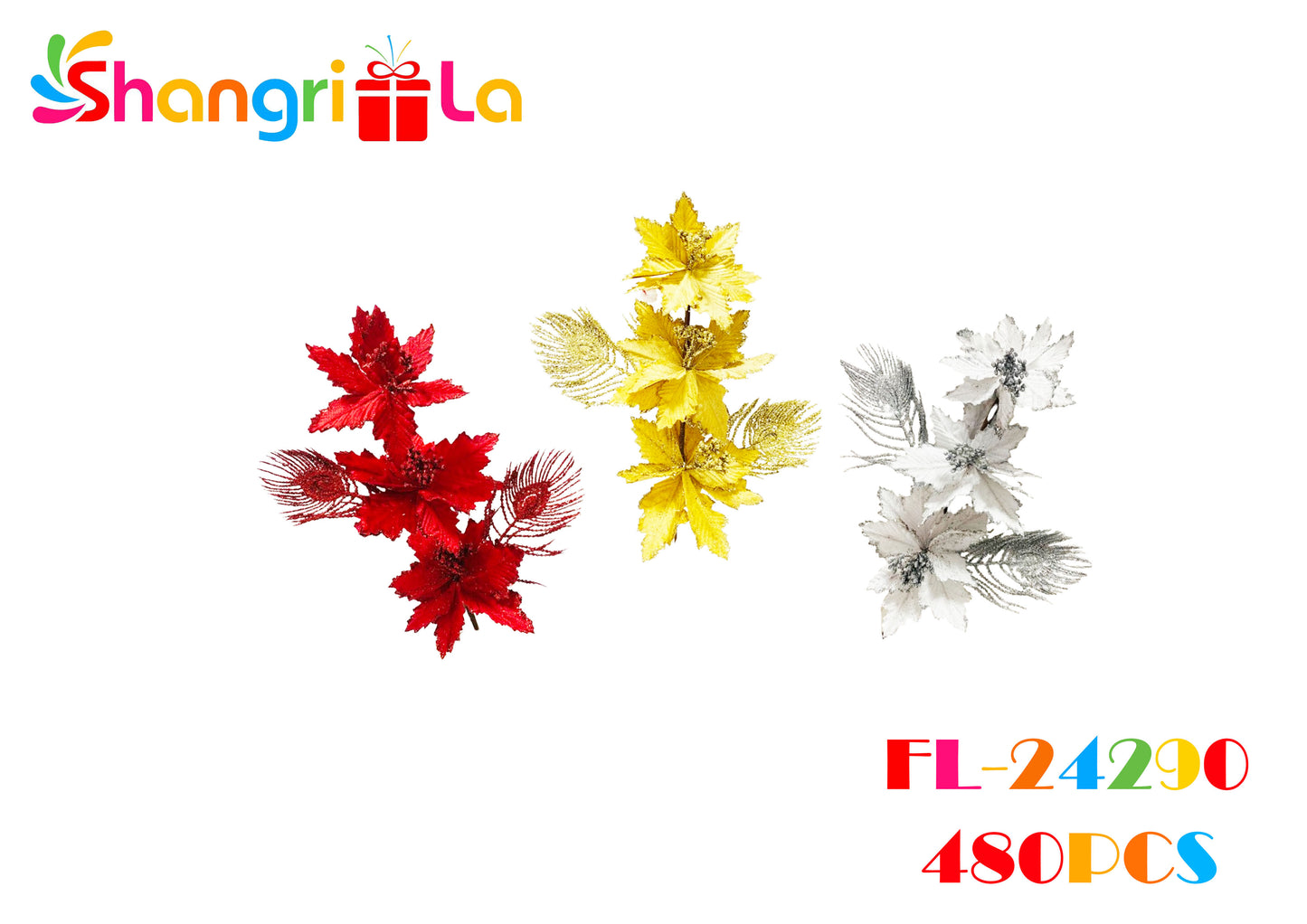 1 unidad de racimo de flores decorativas navideñas 55*15cm