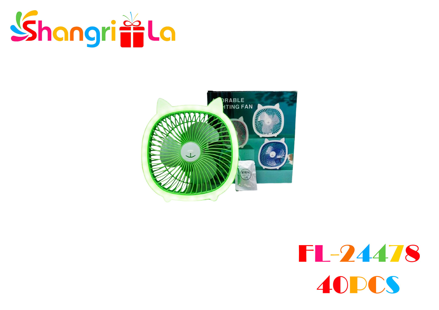 Mini ventilador con luz led, plegable 19*21cm