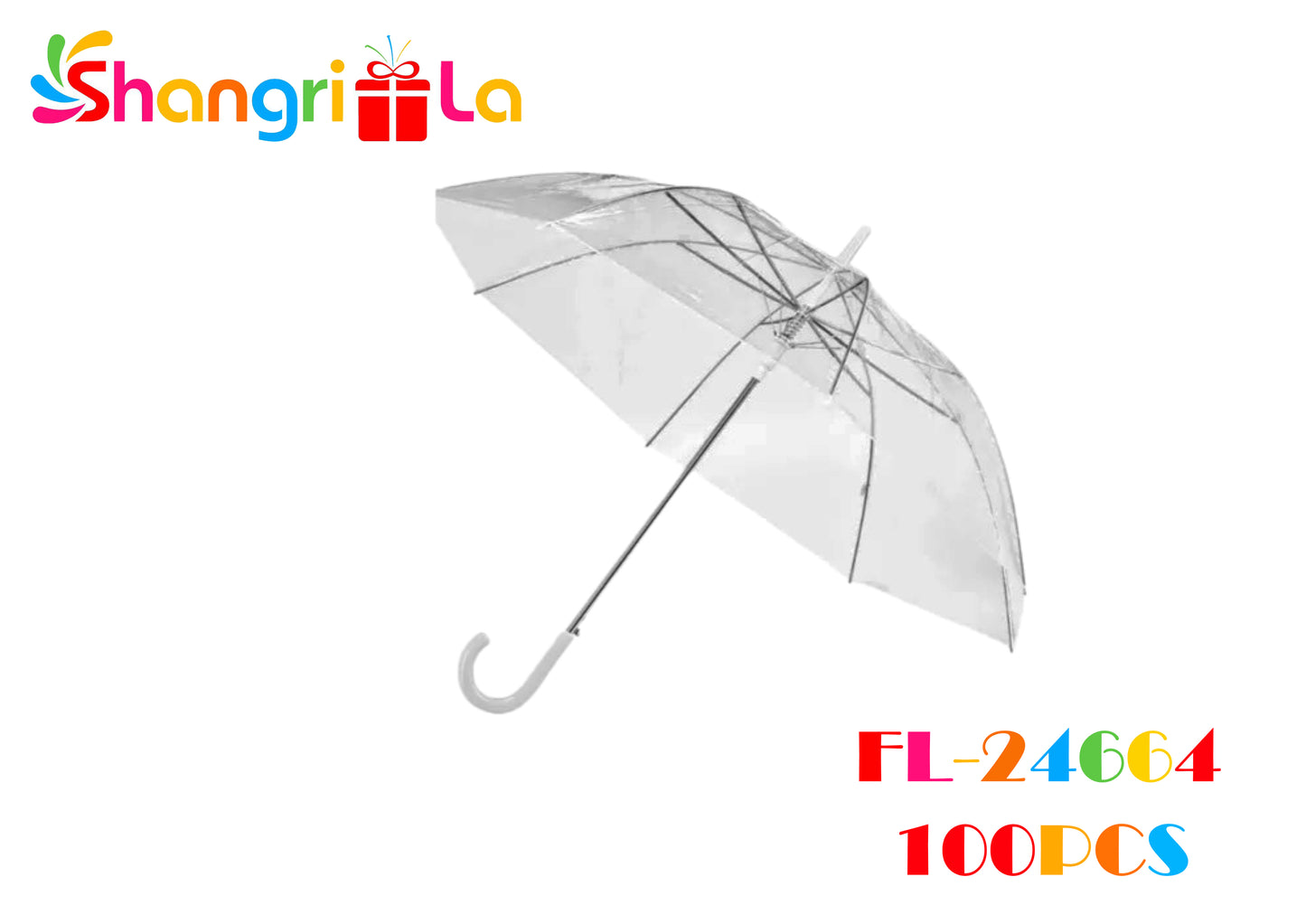 Paragua transparente 8 varillas 53cm