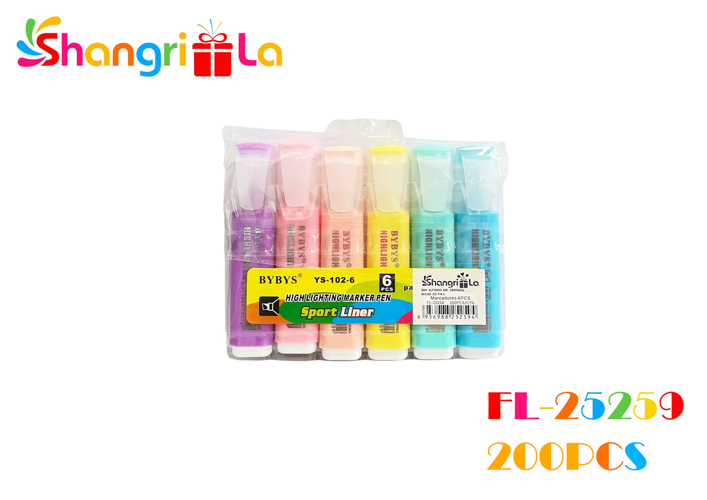 DESTACADORES COLOR PASTEL 6 PCS