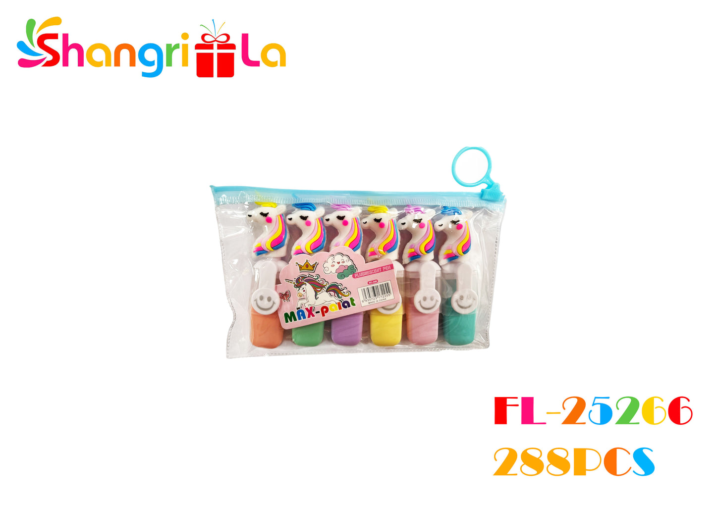 DESTACADORES CON DISEÑOS DE UNICORNIO 6 PCS