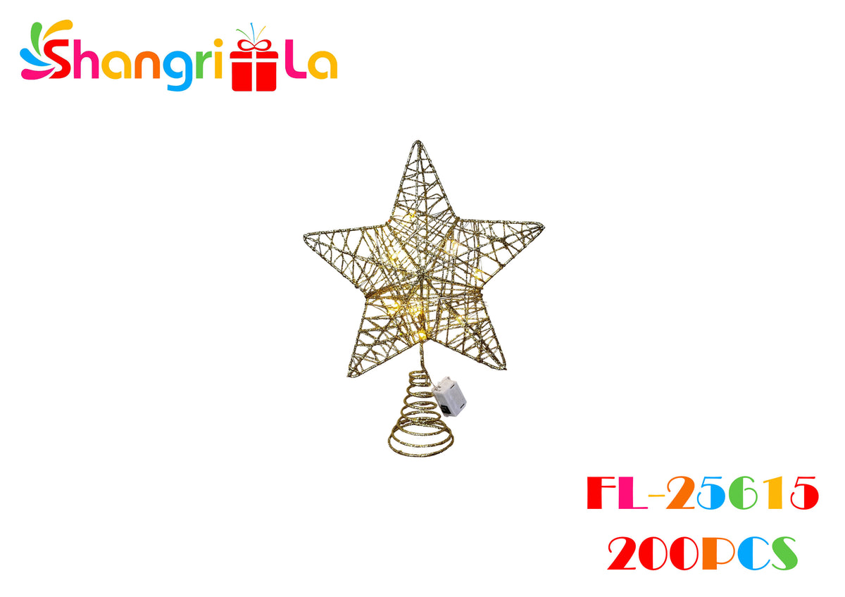 Estrella dorada con luces 18*23cm