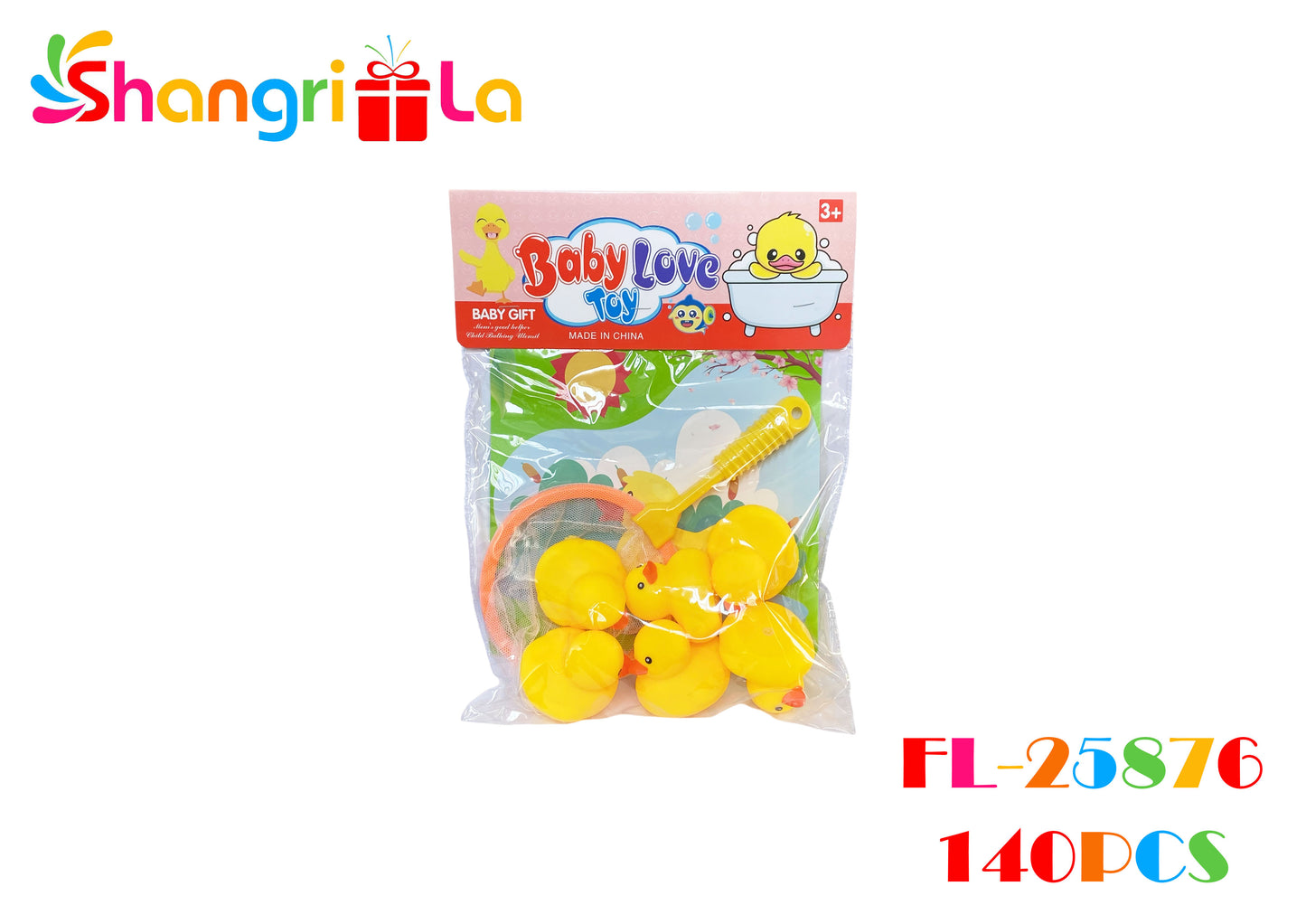 Patitos de hule con red para pescar