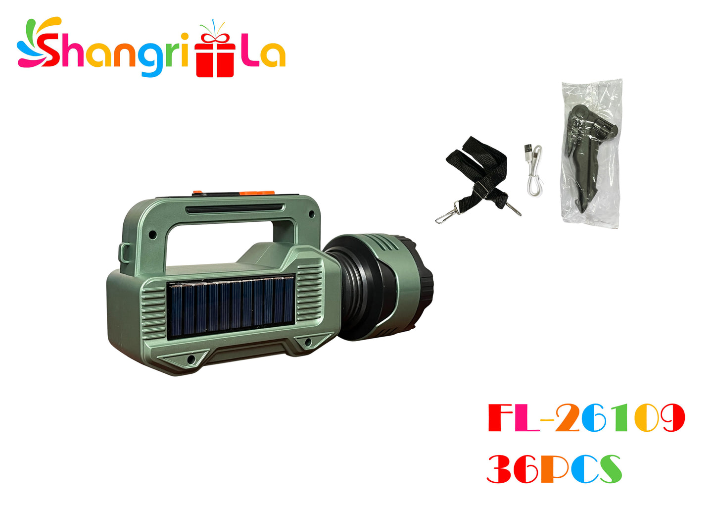 Linterna telescópica con foco y accesorios