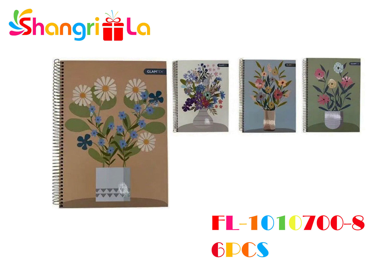 4 UNID CUADERNOS CARTA FLORES 120HJS 7MM