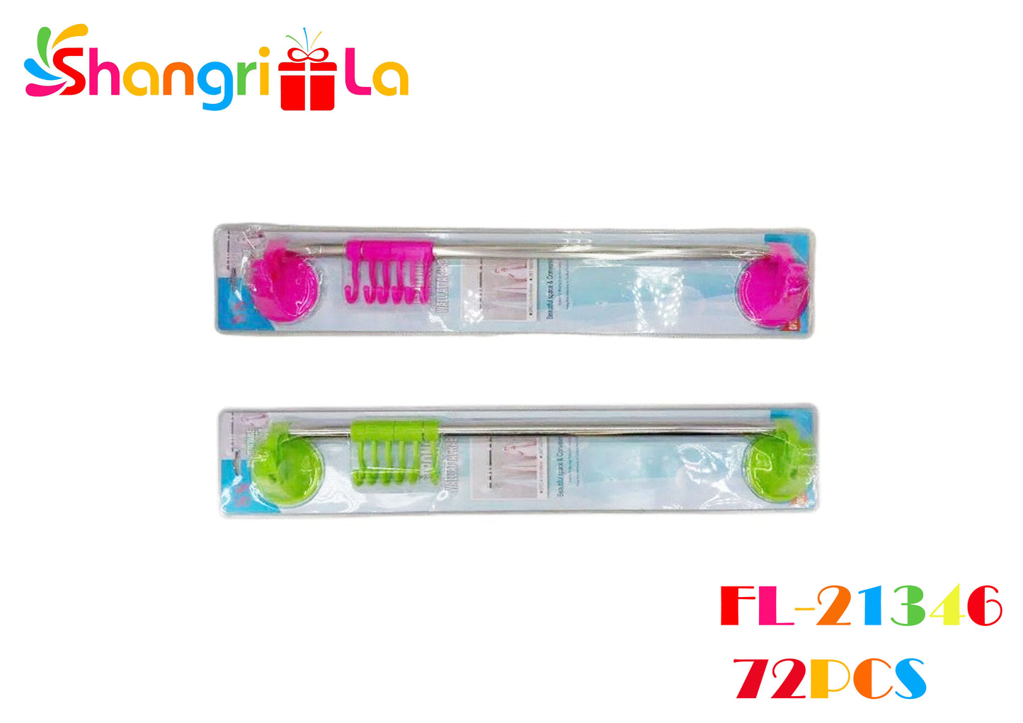 TOALLERO DE BARRA CON VENTOSAS Y GANCHOS DESLIZANTES