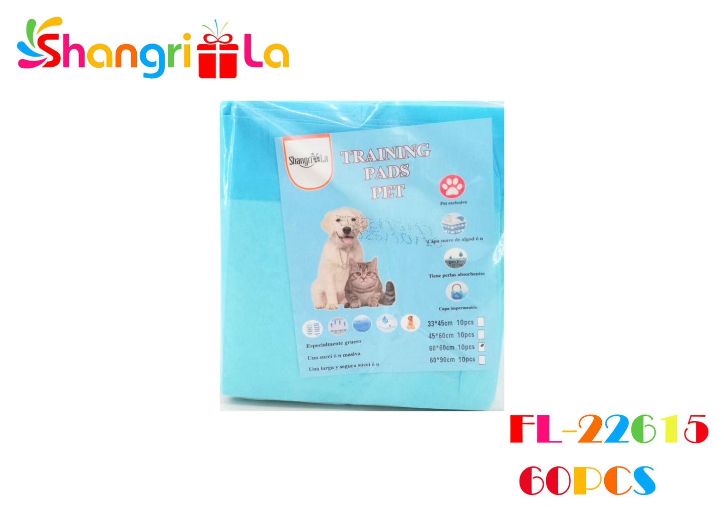 PAÑALES PARA PERRO 60X60CM 10PCS