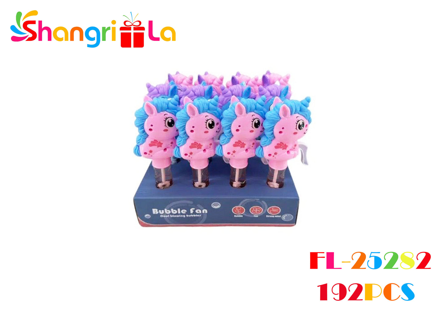 1 PCS VENTILADOR DE BURBUJAS MANUAL CON DISEÑO DE UNICORNIO