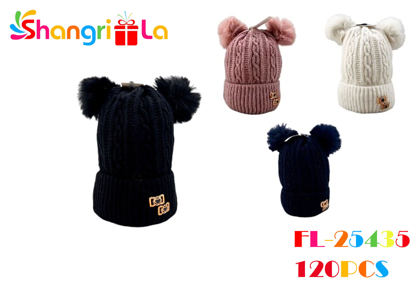 GORRO DE INVIERNO CON POMPONES