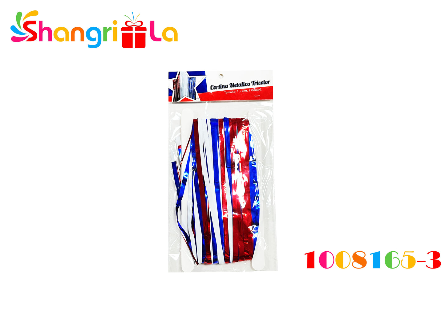 CORTINA DE FIESTA TRICOLOR 1 X 2 M