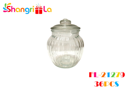 Frasco de vidrio con tapa 14* 35cm de diametro