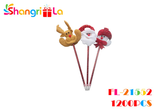 LAPICES CON MINIPELUCHES NAVIDEÑOS