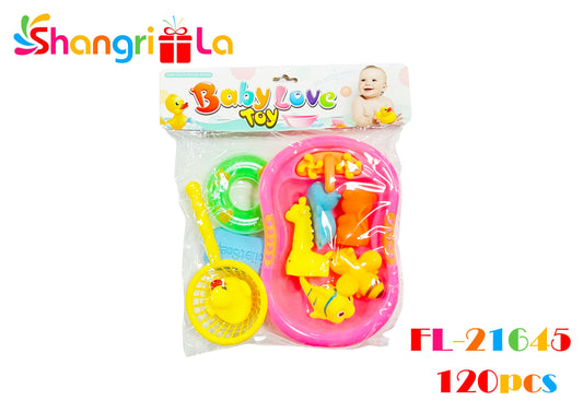 SET PATO DE HULE PARA BAÑO CON ACCESORIOS