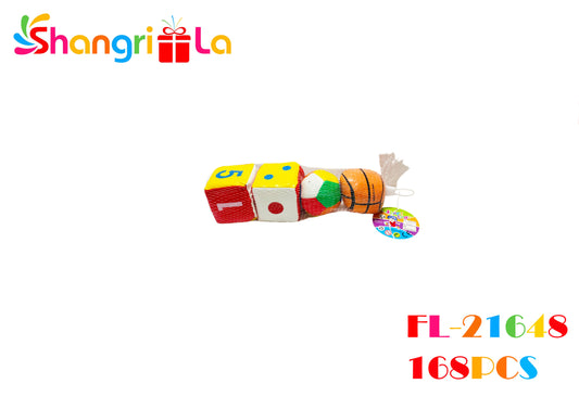 Set de 4 pelotas y dados blandos didácticos para bebes