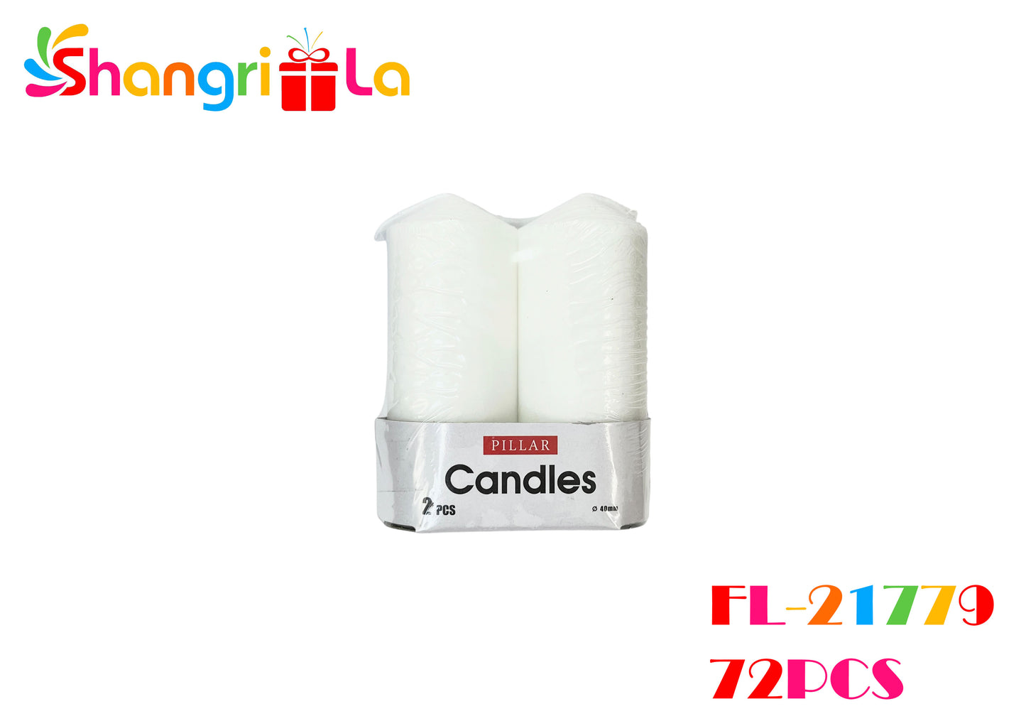PACK DE 2 VELAS BLANCAS GRUESAS 10CM