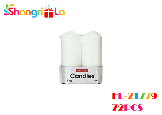 PACK DE 2 VELAS BLANCAS GRUESAS 10CM