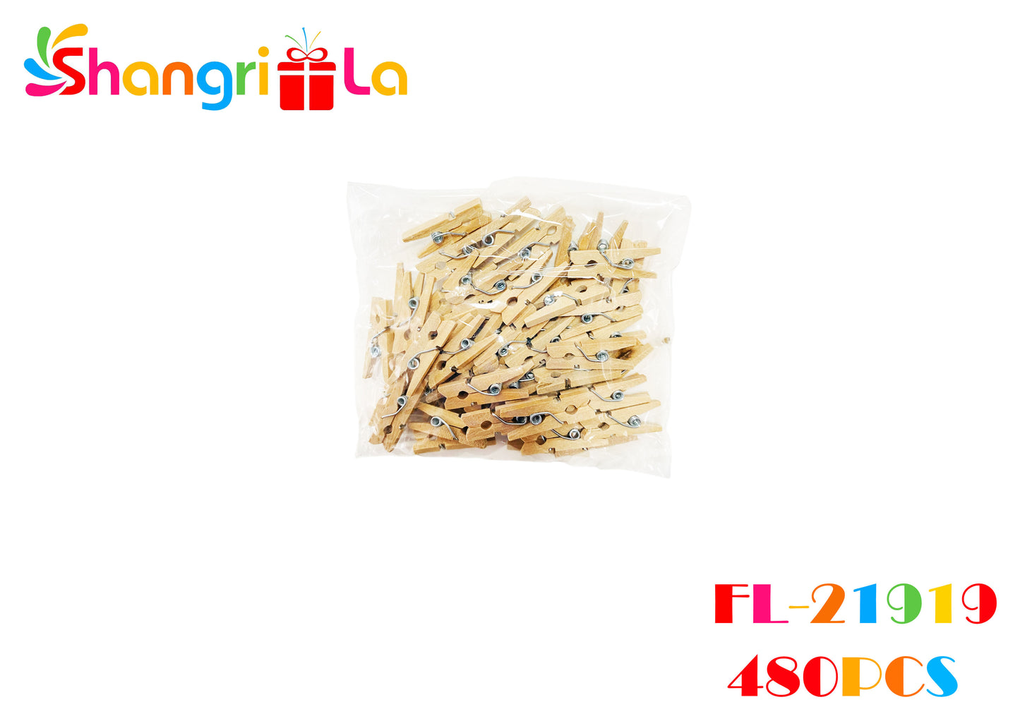 Set de 50 mini pinzas de madera