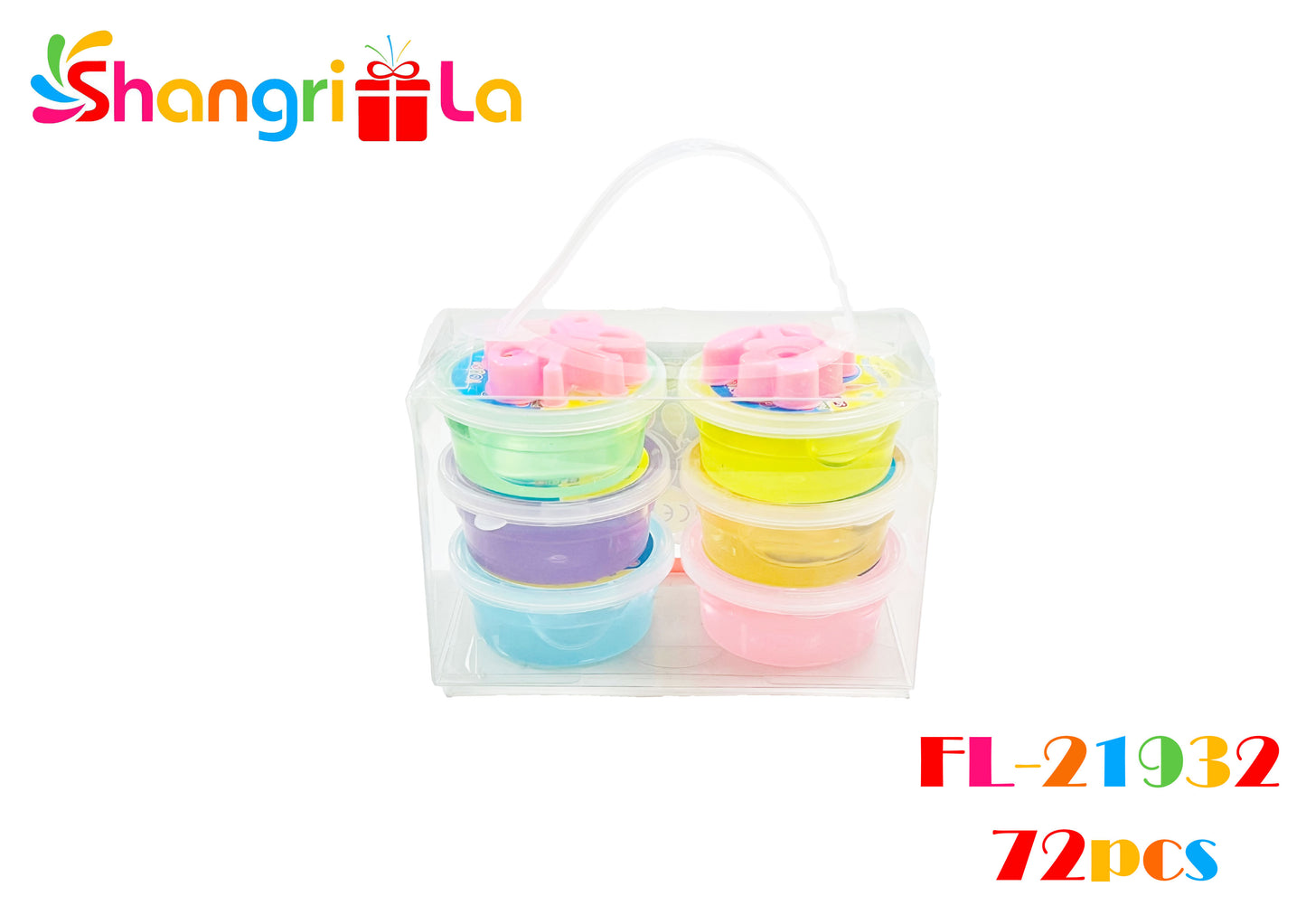 CAJA SET 6 ENVASES SLIME DE COLORES CON ACCESORIOS