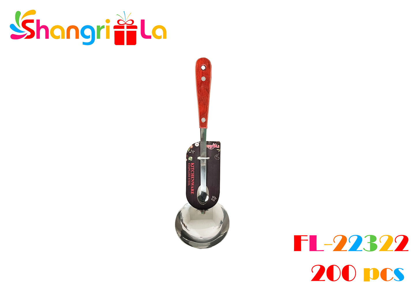 CUCHARON METALICO CON MANGO DE MADERA 30 CM