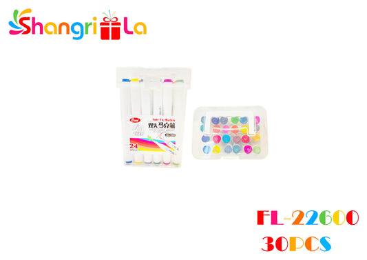 SET 24 PLUMONES PERMANENTES DOBLE PUNTA