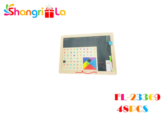 Pizarra magnética doble para tiza y plumón acrílico, con números y letras 44.5*33.5cm