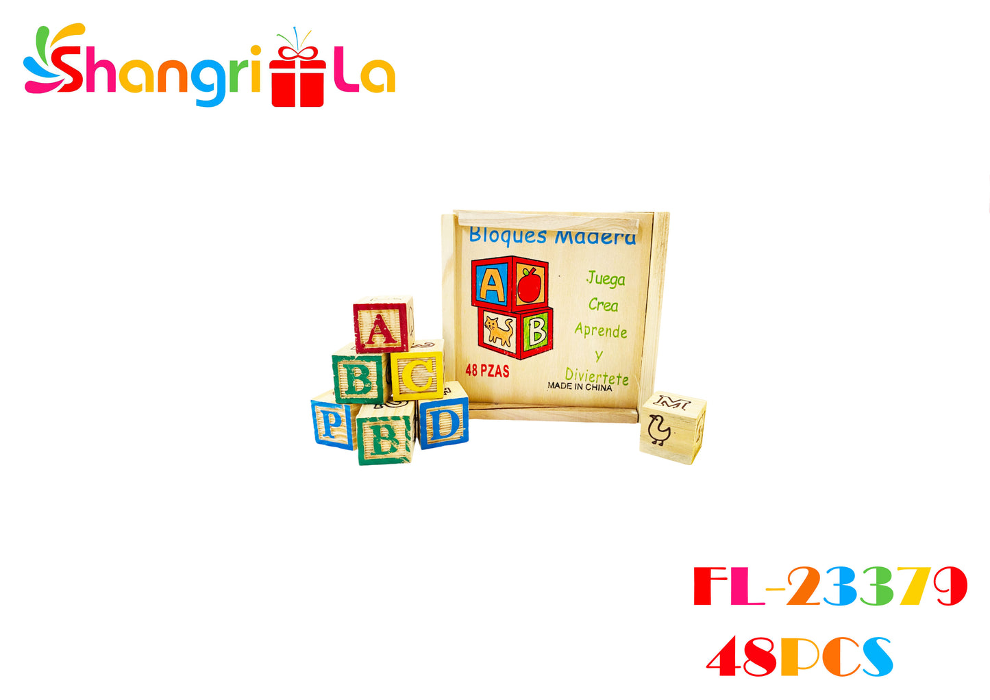 Bloques de madera didácticos para niños, con letras y números 48pcs